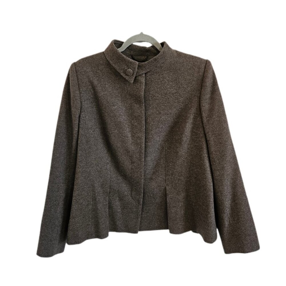 Algo 100% Cashmere Asymmetric Collar Button Front… - image 3